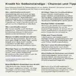 Kredit für Selbstständige